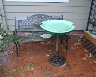 Bird bath and bench