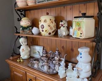 Antique cookie jars casper the friendly ghost and Phillsbury Dough boy and accessories.