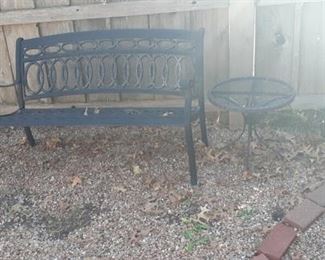 metal park bench