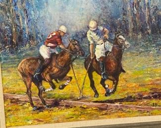 Polo Players by B. Black original oil