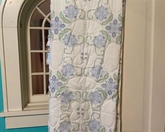 Beautifully done cross stitch quilt. Queen