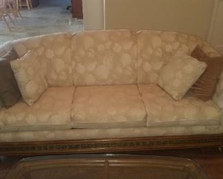 7' Sleeper sofa,  has some scratch marks on back, fabric is clean. Priced at $75
