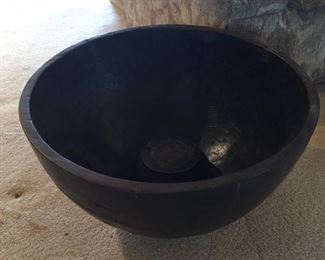 Large wooden bowl.