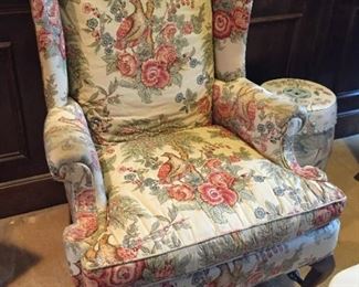 Upholstered armchair.