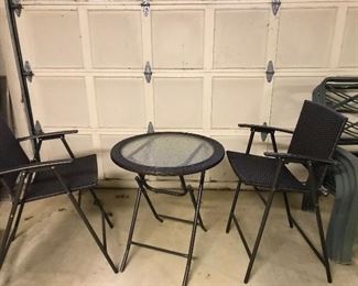 Folding table and chair set.