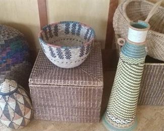 LOT OF WONDERFUL BASKETS AND POTTERY