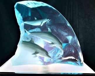 This Sculpture was purchased at a Wyland Art Gallery in Florida. This is #1020 of 2000 Sold Out edition. It Measures approx. 14” (width) x 8” (depth) x 13” (height), 20 lbs. (weight). Wyland states the original value of this piece is $12,000.