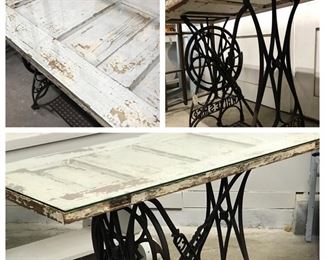 Beautiful sewing treadle turned into a table.  $149. 