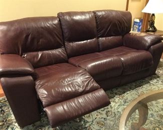 All leather couch by Palliser with micro adjustable power recline