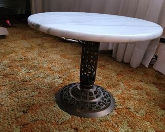 Small brass round top table