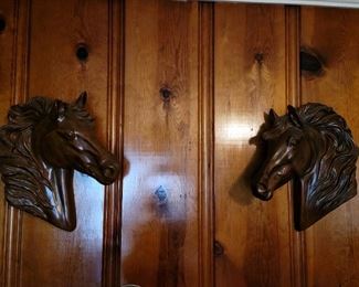 Wooden horse head wall hangings