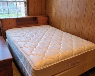 Full size mattress and box spring
Mid century headboard 
