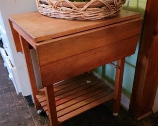 Wooden kitchen cart