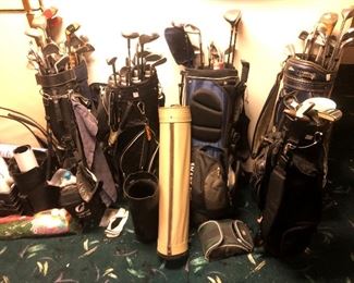 This gentleman lives to golf snd these are some excellent clubs n bags! Priced CHEAP CHEAP CHEAP AT APP $20 A BAG AND CLUBS!! 