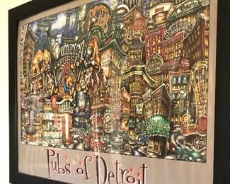 Nice pubs of Detroit framed poster