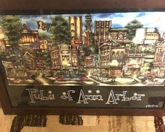 Framed poster PUBS OF ANN ARBOR! Know anyone who went to U of M? What a cute Christmas gift!