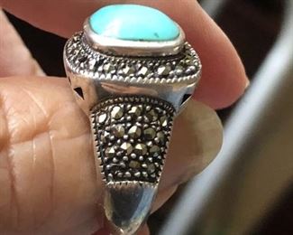 Southwest style sterling and turquoise ring
