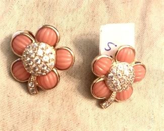 Sterling darling faux coral earrings