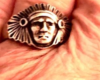 Native American signed sterling ring