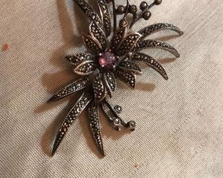 Large vintage sterling brooch 