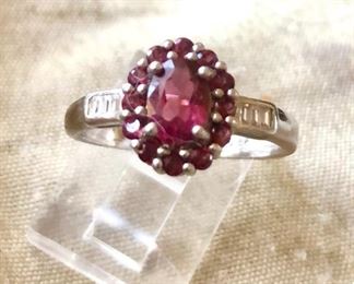 Garnet sterling ring