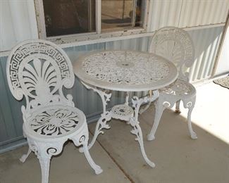 Wrought iron tables and chairs