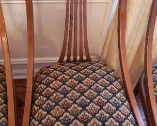 Fabric covered dining chairs