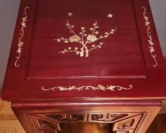 Asian inlaid plant stand