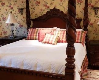 4 post KING size wood bed