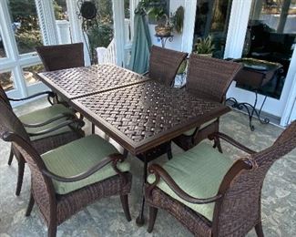 THIS IS 2 TABLES AND 6 CHAIRS BEING SOLD AS A SET.  USE TOGETHER OR SEPERATELY!