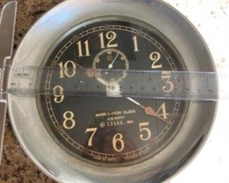 WWII Vintage Navy Deck Clock