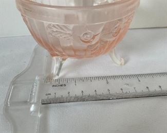 Pink depression glassware.  Various patterns