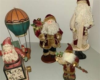 Assorted santas