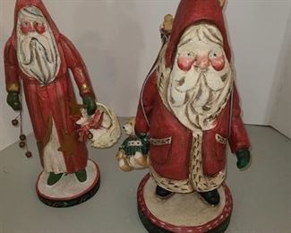 Wooden santas