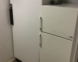 Amana freezer and Welbuilt apartment size refrigerator 