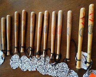 Miniature baseball bats 1950's