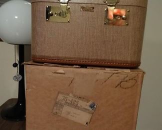 vintage luggage with original shipping box