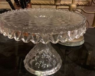 $125 AMERICAN GLASS CAKE PEDESTAL PLATE
