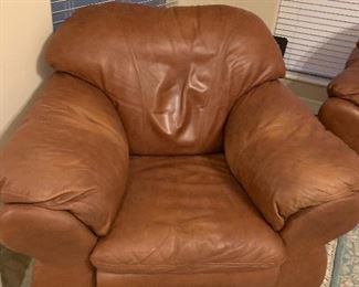 $275 DARK CARAMEL LEATHER SIDE CHAIR