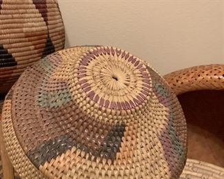 $42 SMALL DOMED LIDDED HANDCRAFTED BASKET