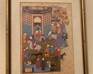 $175~OBO~MIDDLE EASTERN ART MEN AT MARKET 11X13