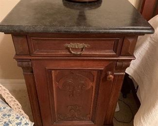 $ 750~ WOW! PAIR OF VICTORIAN MARBLE TOP NIGHTSTANDS ~ TRULY A RARE FIND 
