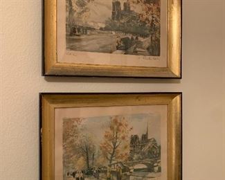$125 EACH PIECE FOR 2 PARIS SCENES ($250) SIGNATURE UNREADABLE CHARLES BL....Y