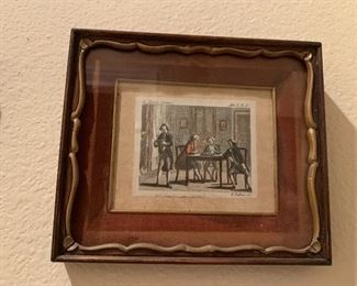 $80 1700S COLORIZED NEWSPAPER OR MAGAZINE PRINTS 7X6" 