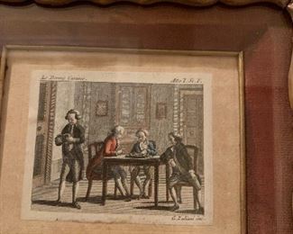 $80 1700S COLORIZED NEWSPAPER OR MAGAZINE PRINTS 7X6" 