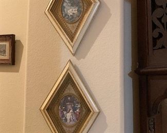 $150 DIAMOND FRAMED FRENCH LADIES 10X15.5"