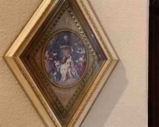 $150 DIAMOND FRAMED FRENCH LADIES 10X15.5"