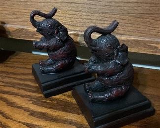$60 METAL ELEPHANT BOOKENDS