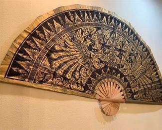 $200 BLACK AND GOLD PHOENIX FAN 68X38"