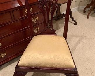 $195- Solid hand carved ball and claw Indonesian side chair/  Not old